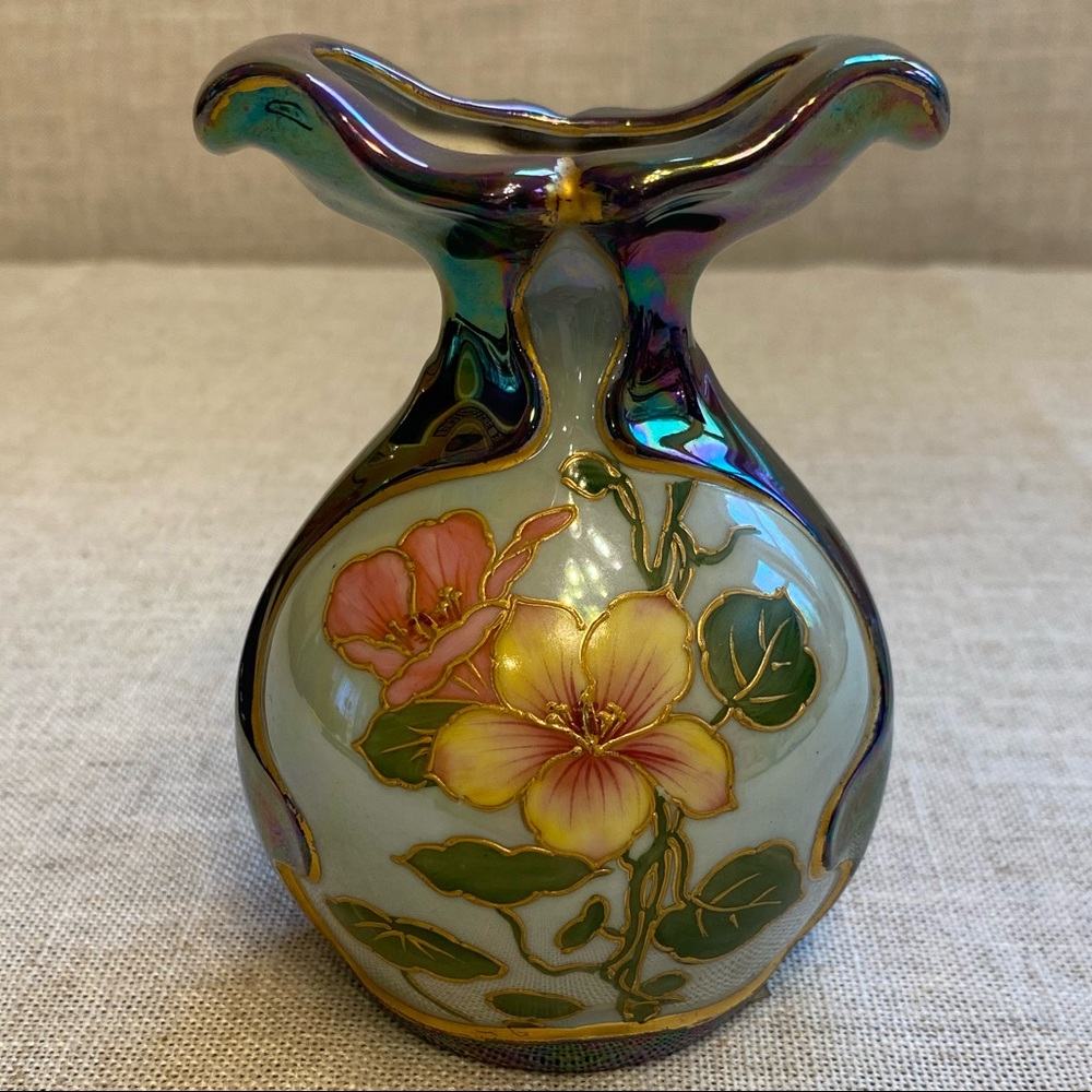 Small rose bud vase hand painted made in Germany floral pattern.
